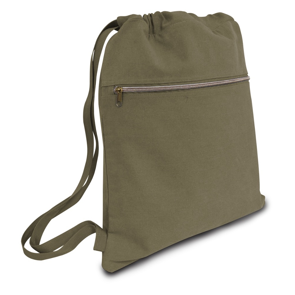 Durable Canvas Drawstring Backpack Travel Bag - image 2